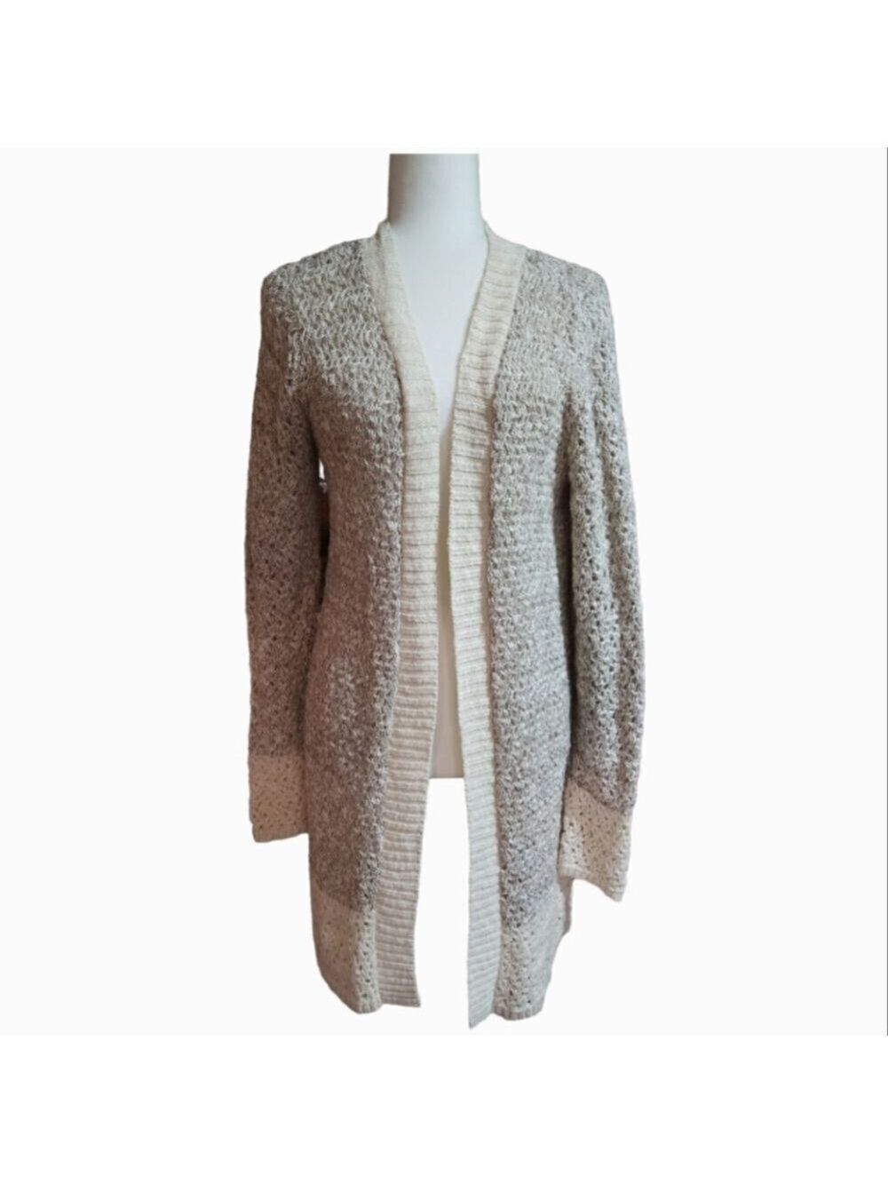 Absolutely Creative Worldwide Knitted Open Cardigan Cream Light Beige Medium